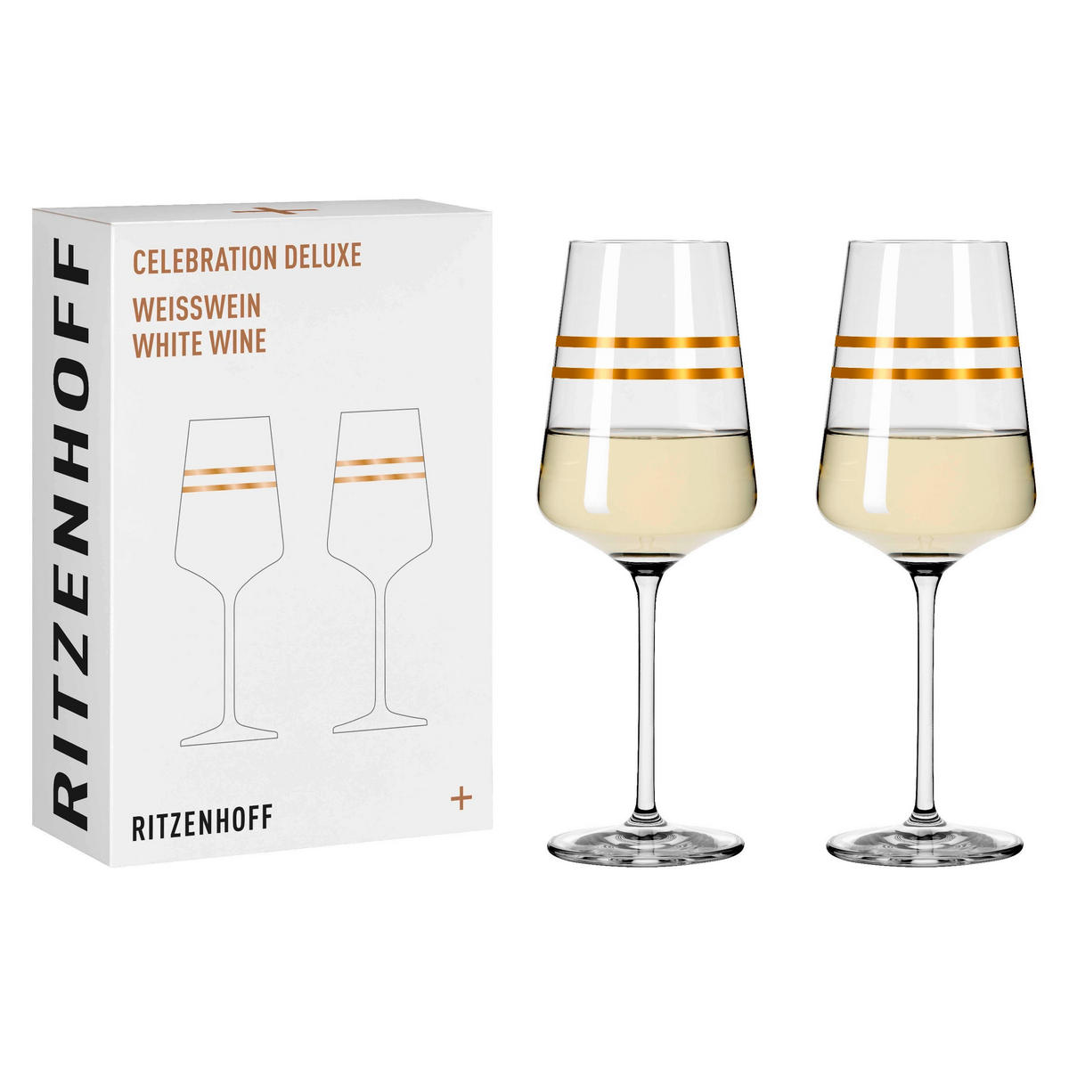 WEIßWEINGLAS Celebration Deluxe 400 ml 2-teilig  - Goldfarben, Glas (0,4cm) - Ritzenhoff