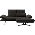 ECKSOFA  in Echtleder Graubraun  210/130 cm  - Graubraun/Schwarz, Design, Leder/Metall (210/130cm) - Dieter Knoll
