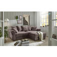 ECKSOFA Braun Cord  - Schwarz/Braun, KONVENTIONELL, Kunststoff/Textil (255/185cm) - Hom`in