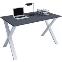 SCHREIBTISCH 140/80/76 cm Anthrazit, Silberfarben   - Anthrazit/Silberfarben, Design, Holzwerkstoff/Metall (140/80/76cm) - MID.YOU