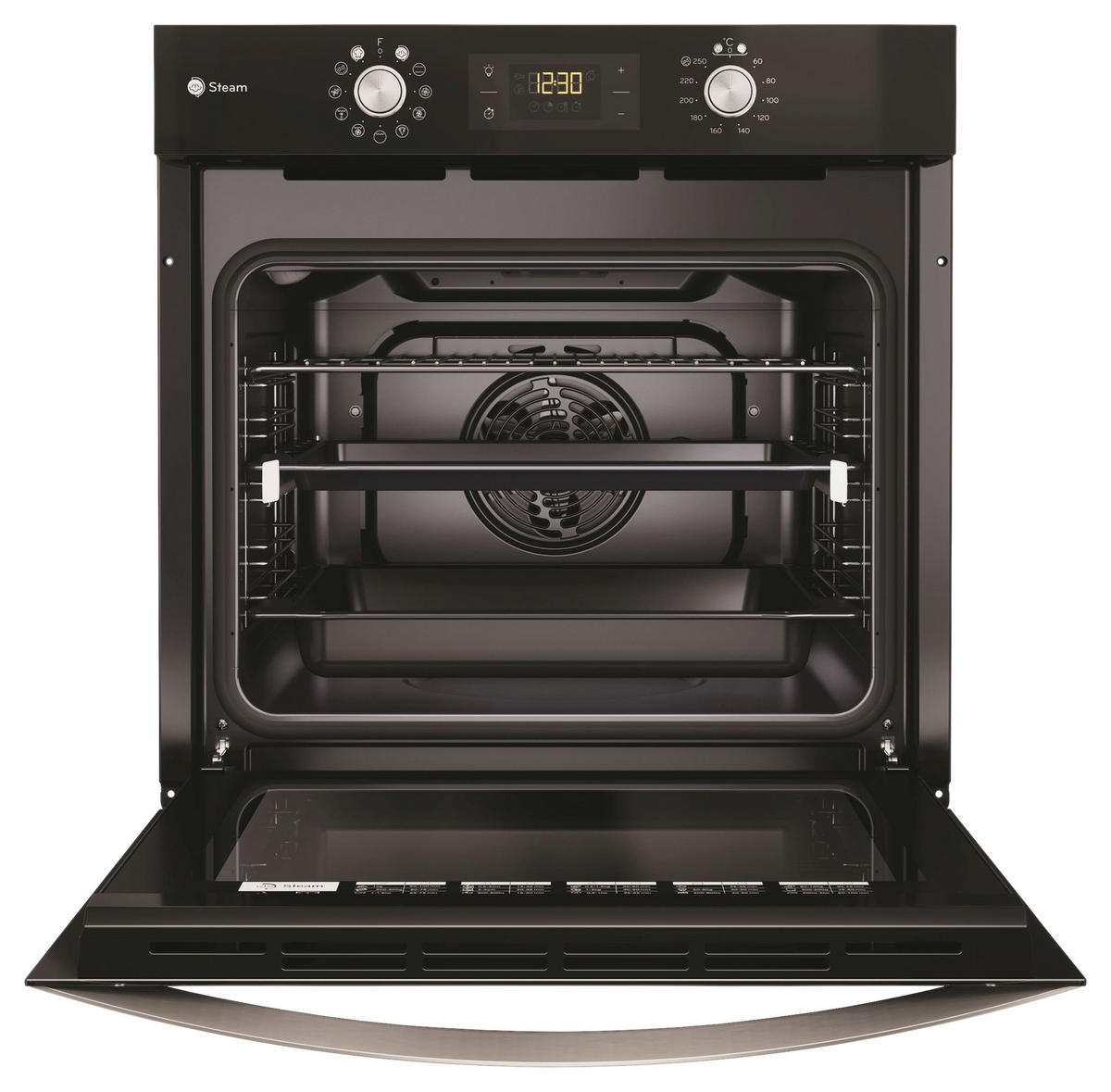 EINBAUBACKOFEN PBWK3JH8SBLG  - Edelstahlfarben/Schwarz, Basics, Glas/Metall (59,5/59,5/54.9cm) - Privileg
