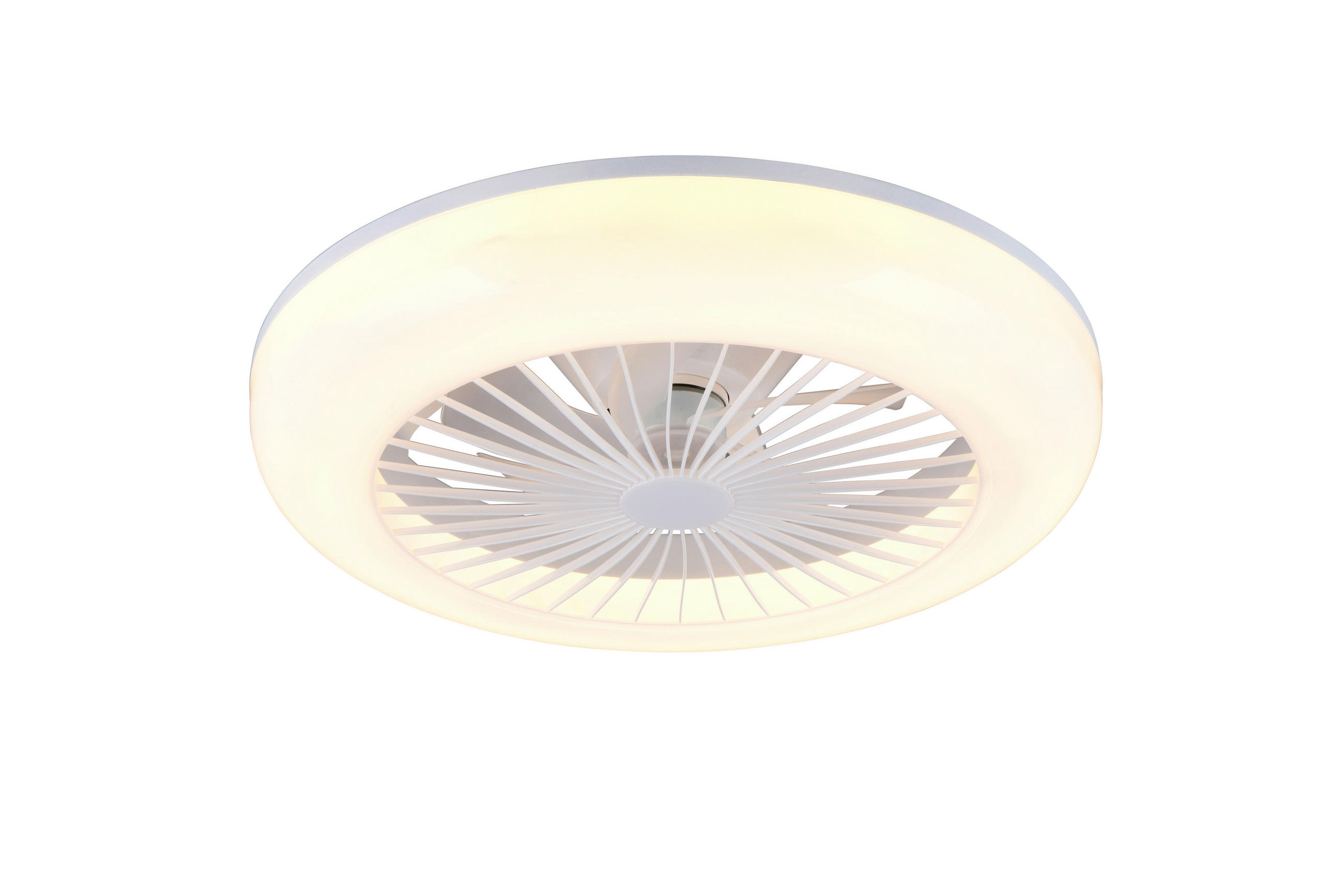 Deckenleuchte mit Ventilator 45,0/14,0 cm   - Transparent/Weiß, Basics, Kunststoff (45,0/14,0cm)