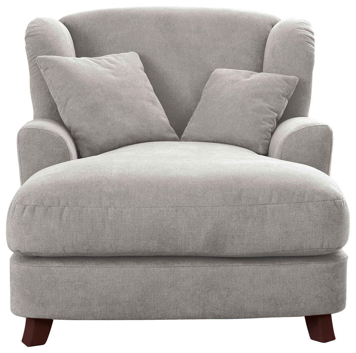 XXL-SESSEL in Silberfarben  - Dunkelbraun/Silberfarben, Modern, Holzwerkstoff/Textil (109/104/145cm) - Sit & More