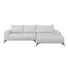 ECKSOFA MAURO Creme Flachgewebe  - Creme/Schwarz, Trend, Textil/Metall (290/175cm) - MID.YOU