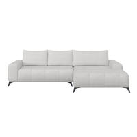 ECKSOFA MAURO Creme Flachgewebe  - Creme/Schwarz, Trend, Textil/Metall (290/175cm) - MID.YOU
