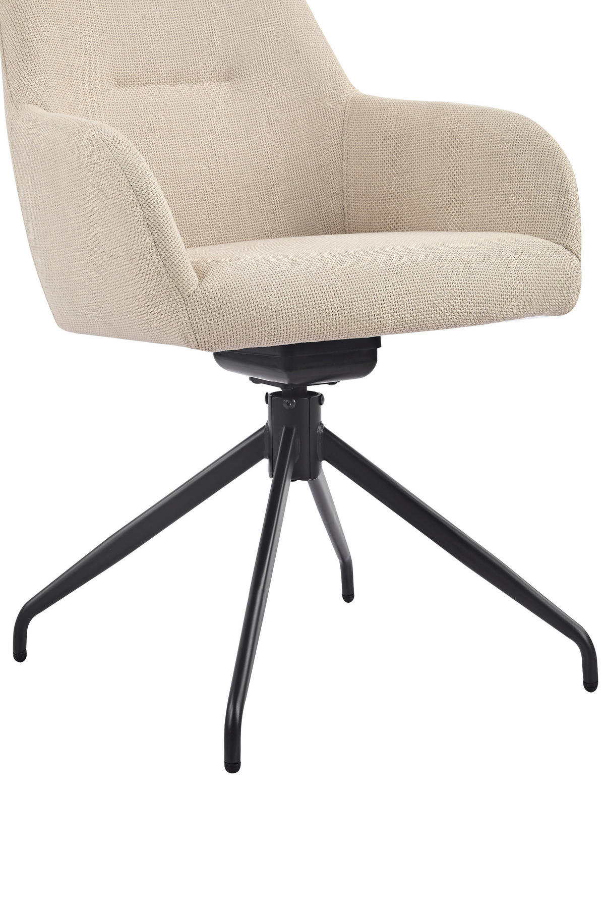 ARMLEHNSTUHL-SET 2 Stück  in Stahl Webstoff, Mikrofaser  - Beige/Schwarz, MODERN, Textil/Metall (56/83/60cm) - MID.YOU