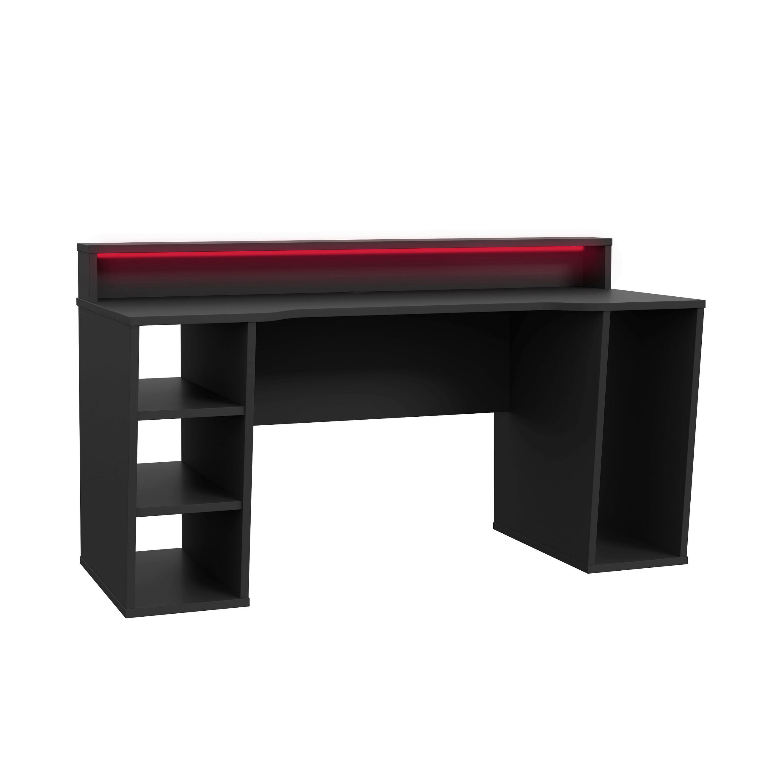 GAMINGTISCH 160/72/91 cm  in Schwarz  - Schwarz, MODERN, Holzwerkstoff/Kunststoff (160/72/91cm) - MID.YOU