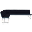 ECKBANK 174/284 cm  in Blau, Edelstahlfarben, Dunkelblau  - Blau/Edelstahlfarben, Design, Textil/Metall (174/284cm) - Dieter Knoll