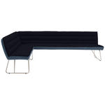 ECKBANK 184/284 cm  in Blau, Edelstahlfarben, Dunkelblau  - Blau/Edelstahlfarben, Design, Textil/Metall (184/284cm) - Dieter Knoll