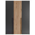 KLEIDERSCHRANK  in Graphitfarben, Eichefarben  - Eichefarben/Schwarz, KONVENTIONELL, Holzwerkstoff/Kunststoff (150/210/53cm) - Carryhome