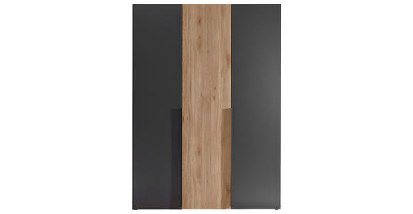 KLEIDERSCHRANK in Graphitfarben, Eichefarben - Eichefarben/Schwarz, KONVENTIONELL, Holzwerkstoff/Kunststoff (150/210/53cm) - Carryhome