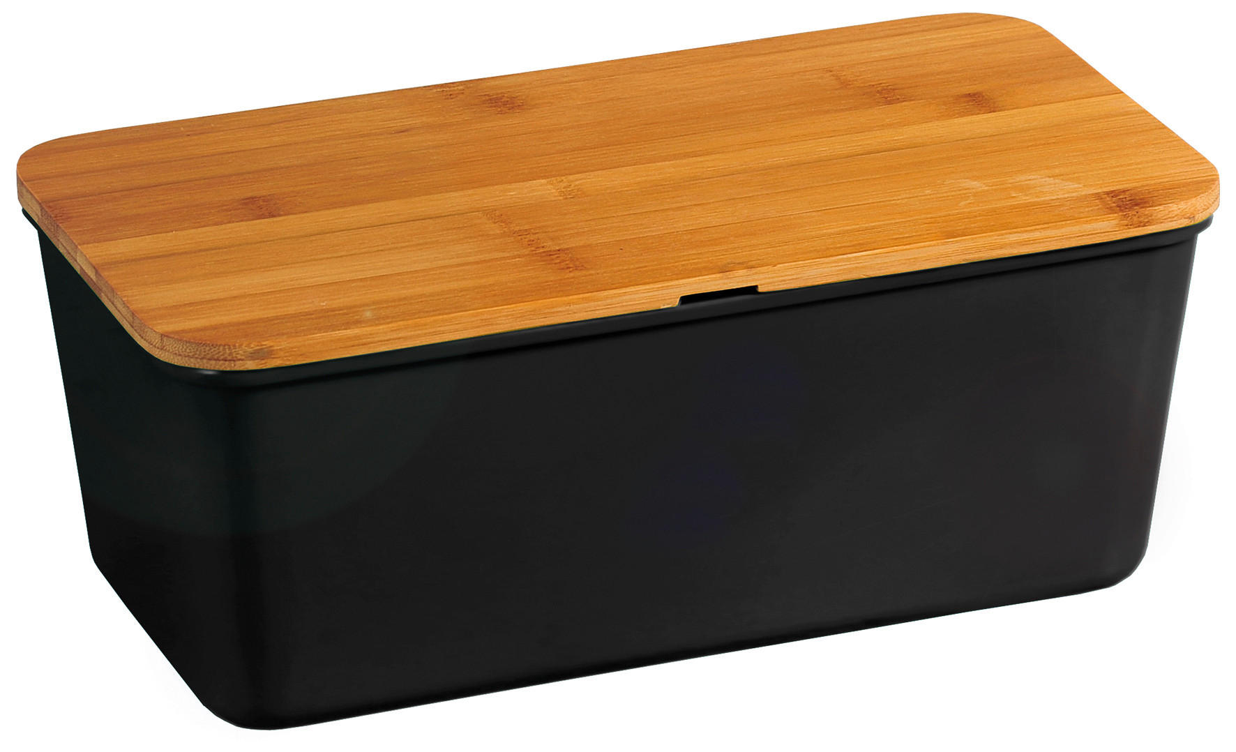 BROTBOX - Schwarz/Naturfarben, Basics, Holz/Kunststoff (34/18/13.5cm) - Kesper