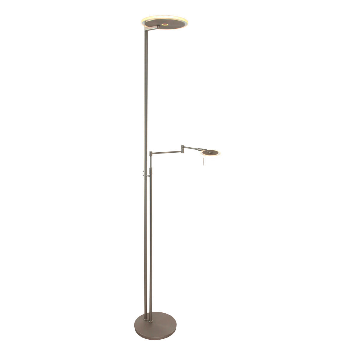 STEHLEUCHTE 58/27/185 cm    - Edelstahlfarben, Design, Glas/Metall (58/27/185cm)