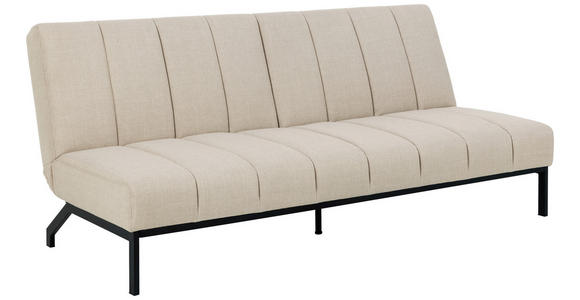 SCHLAFSOFA in Textil Beige  - Beige/Schwarz, KONVENTIONELL, Textil/Metall (198/87/95cm) - Carryhome