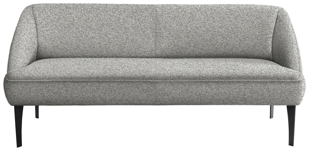 SITZBANK 197/85/72 cm Chenille Grau, Silberfarben Metall  - Silberfarben/Schwarz, KONVENTIONELL, Textil/Metall (197/85/72cm) - Moderano