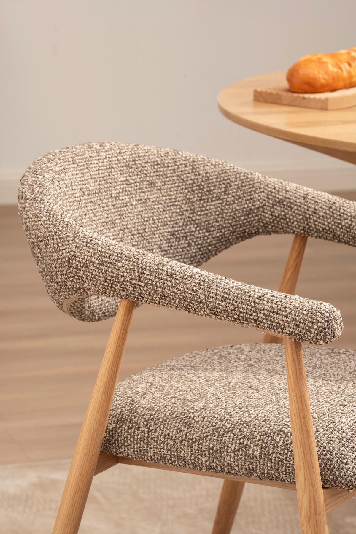 ARMLEHNSTUHL  Stoffauswahl Bouclé  Braun, Eichefarben  - Eichefarben/Braun, Design, Textil/Metall (58/78/60cm) - Lomoco