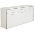 SIDEBOARD in 184/89/45 cm - Edelstahlfarben/Weiß, Design, Holzwerkstoff/Metall (184/89/45cm) - Xora