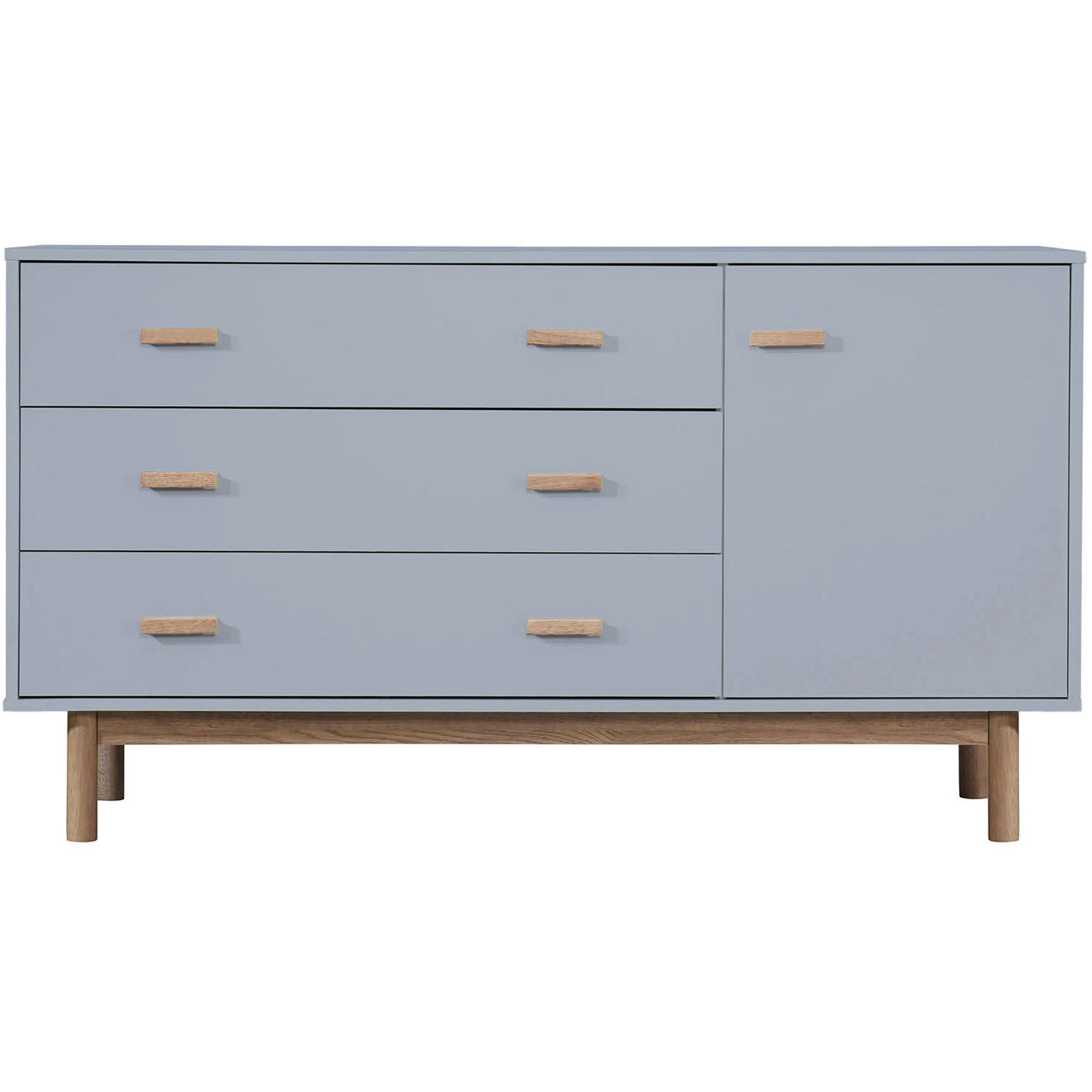 SIDEBOARD Melanie  in 144/80/44 cm  - Eichefarben/Grau, Design, Holzwerkstoff/Metall (144/80/44cm) - MID.YOU
