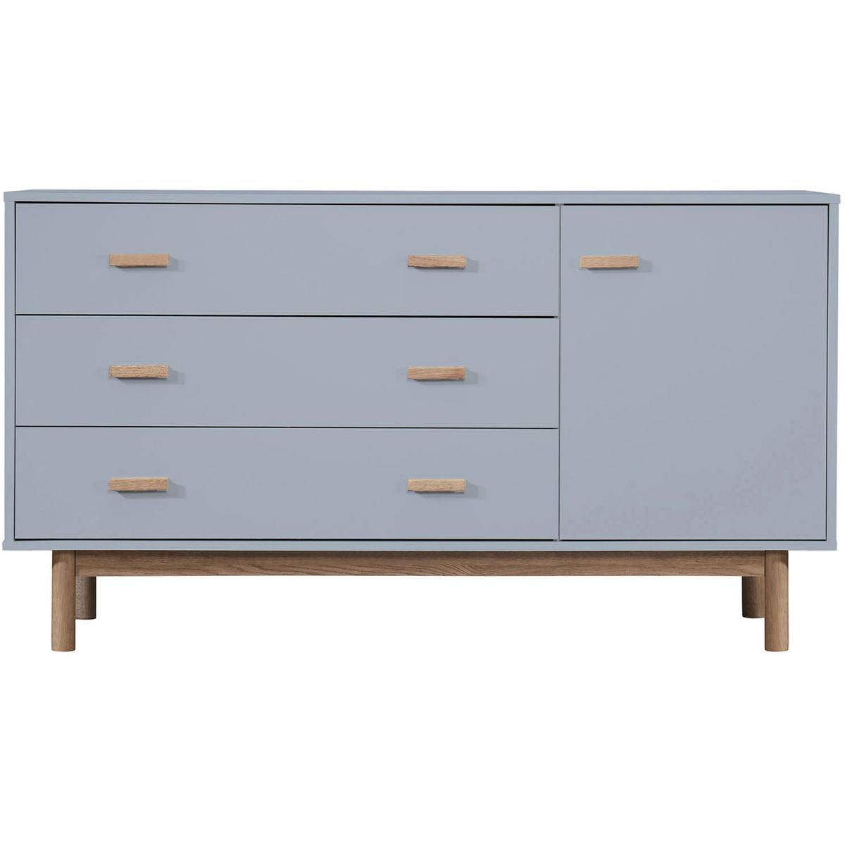 SIDEBOARD Melanie  in 144/80/44 cm  - Eichefarben/Grau, Design, Holzwerkstoff/Metall (144/80/44cm) - MID.YOU