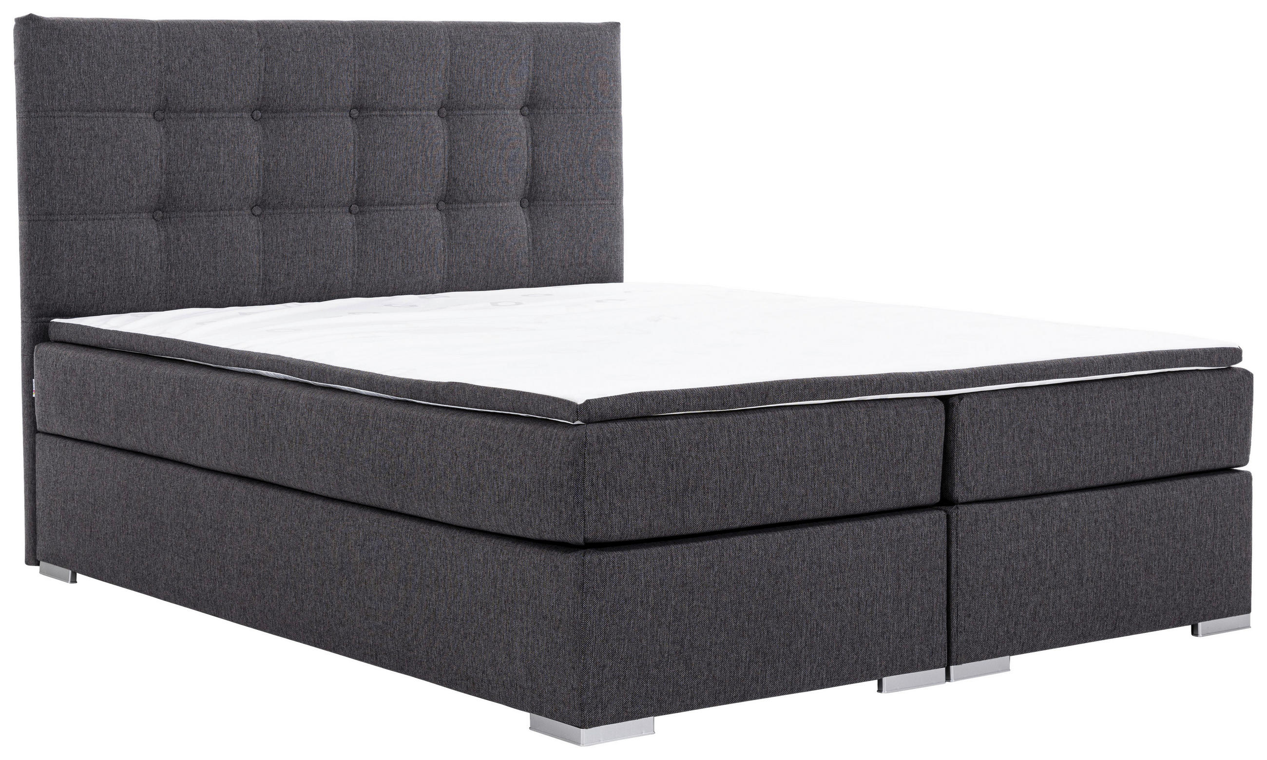 BOXBETT 180/200 cm  in Hellgrau  - Silberfarben/Hellgrau, MODERN, Textil (180/200cm) - MID.YOU