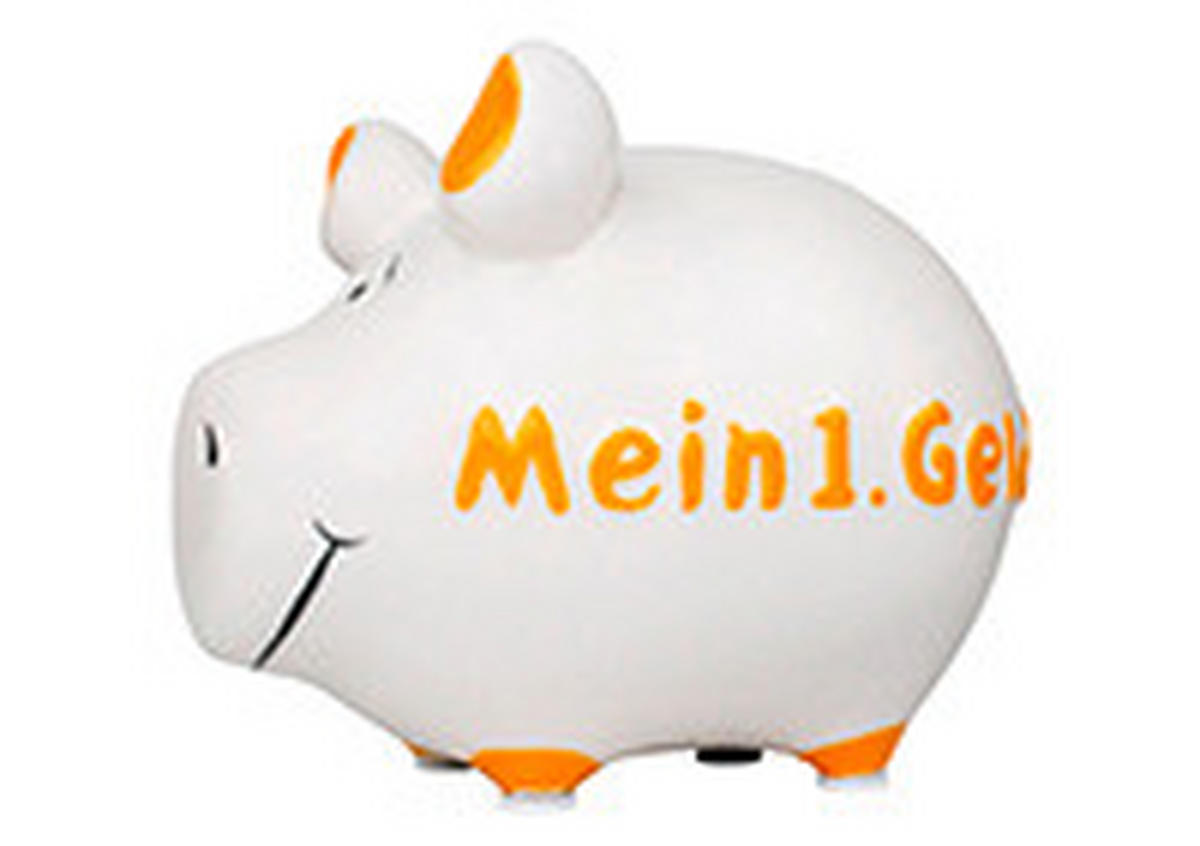 SPARDOSE - Orange/Weiß, Basics, Keramik (12,5/9/9cm)