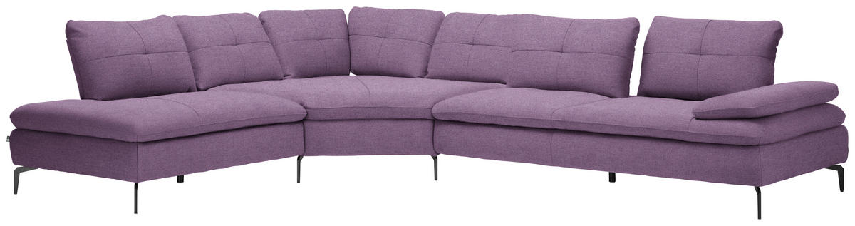 ECKSOFA in Flachgewebe Lila  271/344 cm  - Lila/Schwarz, Design, Textil/Metall (271/344cm) - Chilliano