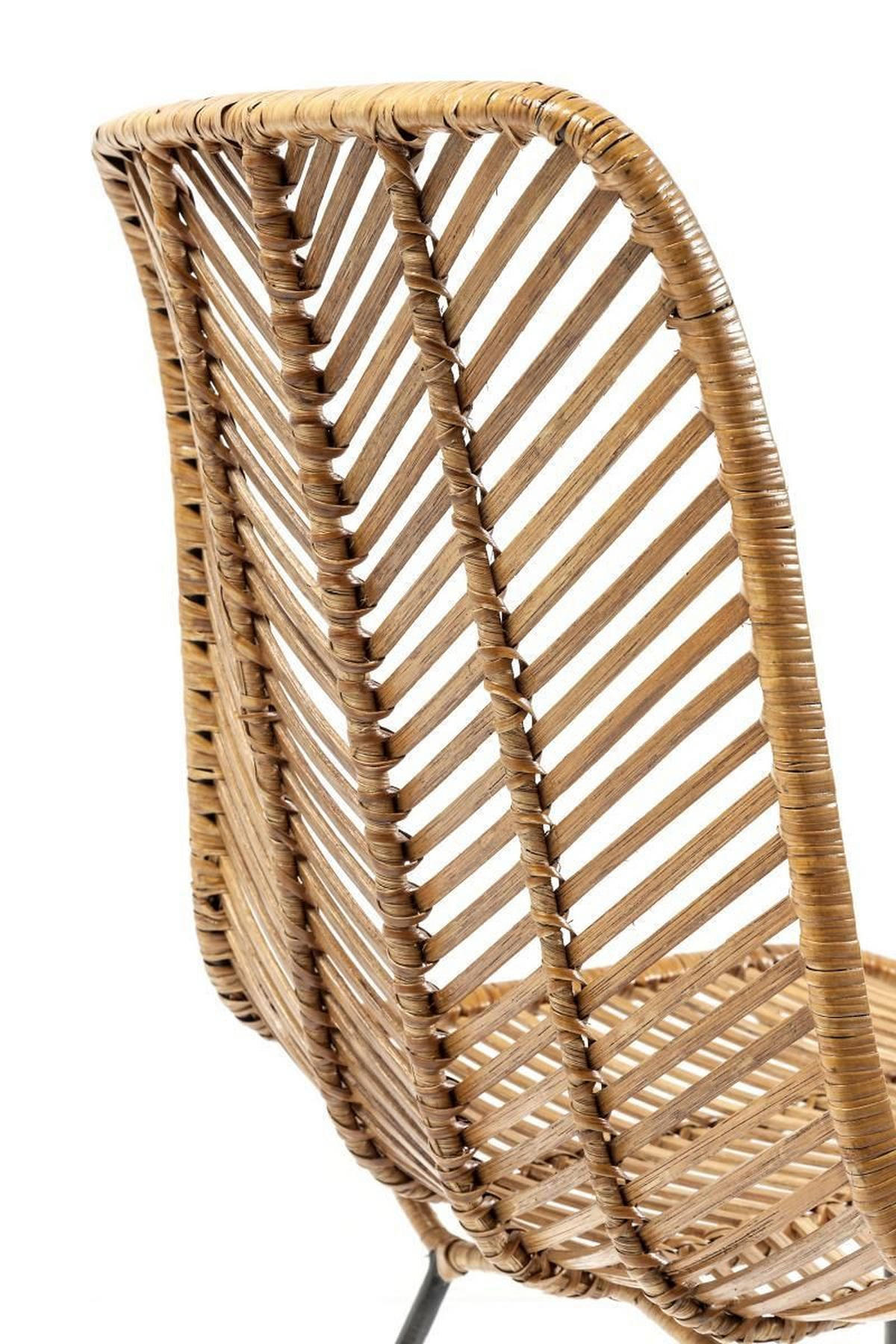 STUHL  in Schmiedeeisen Holz, Metall  - Schwarz/Braun, Trend, Holz/Metall (44,45/85,73/54,61cm) - Kare-Design