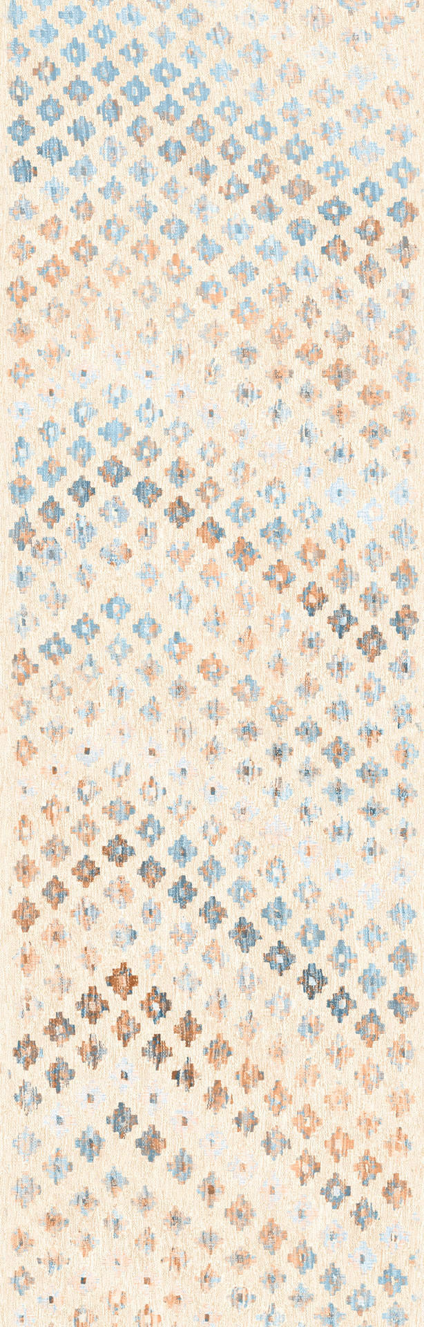 Lindorug Läufer Ondea Zigira Creme, Pastellblau, Cognac 80x250 cm