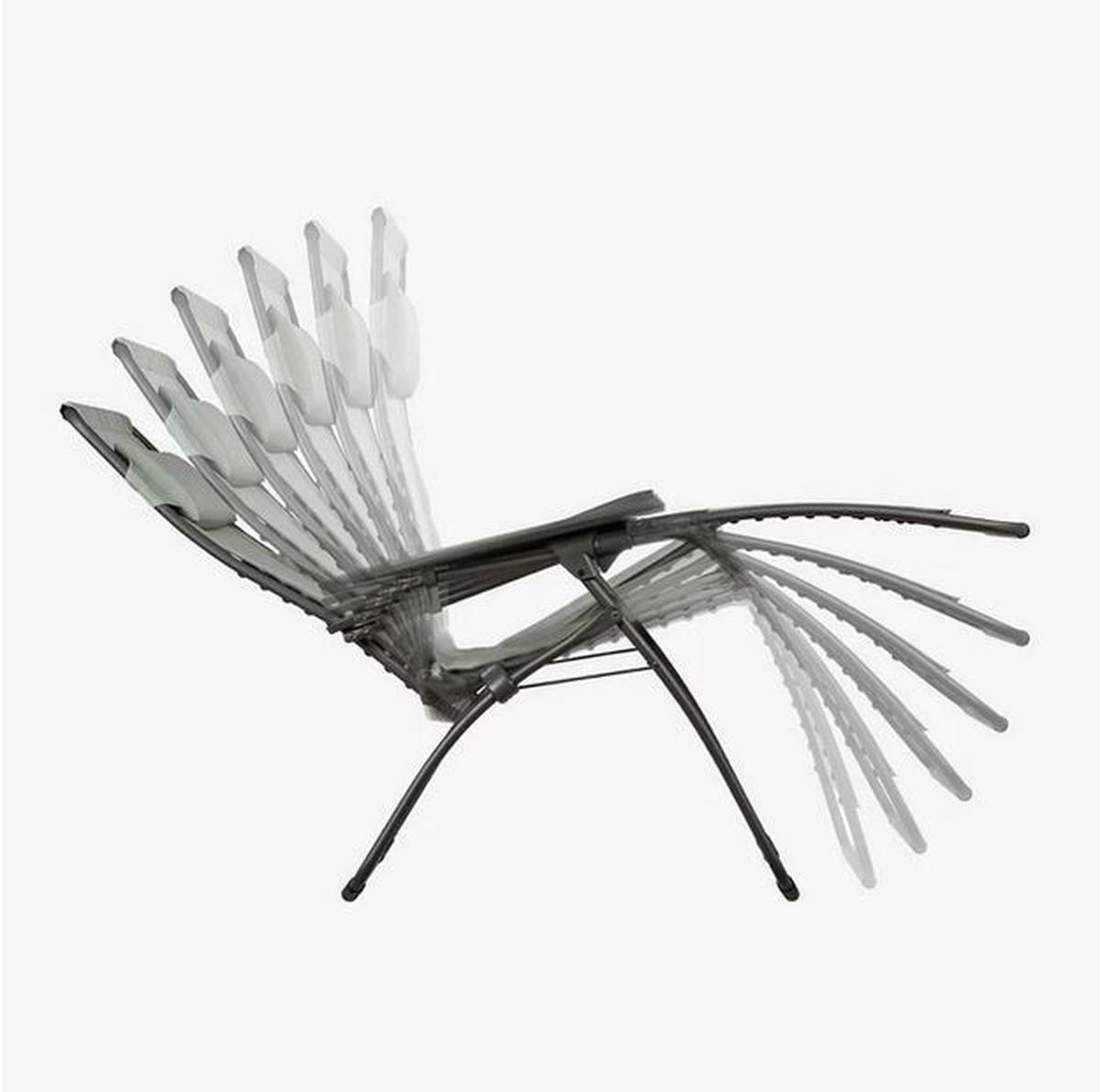 GARTEN-RELAXSESSEL Stahl  - Titanfarben/Hellgrau, Basics, Kunststoff/Textil (71/115/88cm) - Lafuma Mobilier