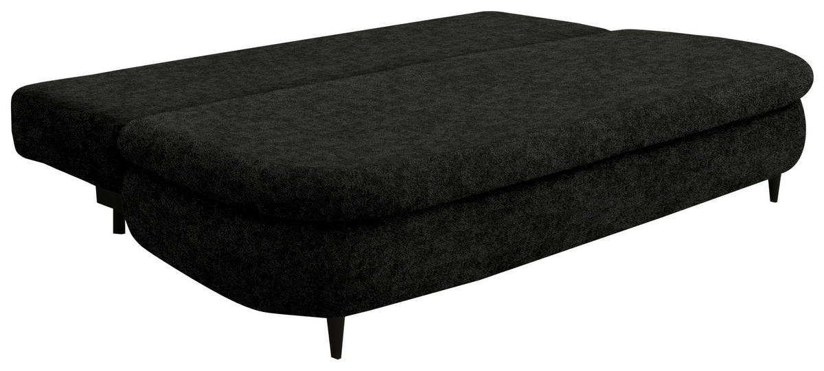 SCHLAFSOFA in Velours Dunkelgrün  - Dunkelgrün/Schwarz, Design, Holz/Textil (213/89/105cm) - Novel