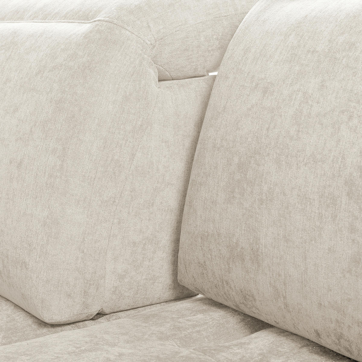 ECKSOFA  Webstoff Creme  - Creme/Schwarz, Design, Textil/Metall (268/195cm) - Livetastic