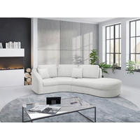 ECKSOFA JAZZ V Weiß Mikrofaser  - Schwarz/Weiß, MODERN, Kunststoff/Textil (266/230cm) - Sit & More