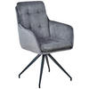 ARMLEHNSTUHL  in Eisen Webstoff, Cord, Samt  - Schwarz/Grau, LIFESTYLE, Textil/Metall (60/94/64cm) - MID.YOU