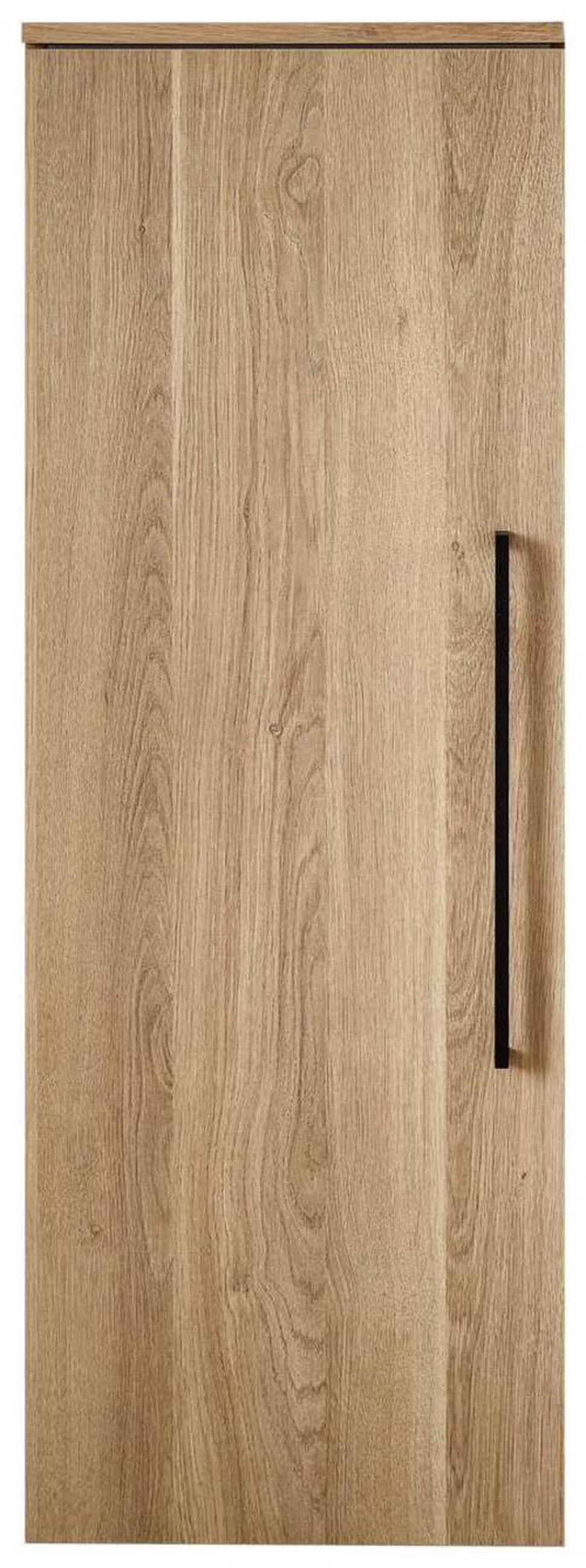 MIDISCHRANK 40/113,6/30 cm  - Eichefarben/Schwarz, KONVENTIONELL, Glas/Holzwerkstoff (40/113,6/30cm) - Novel