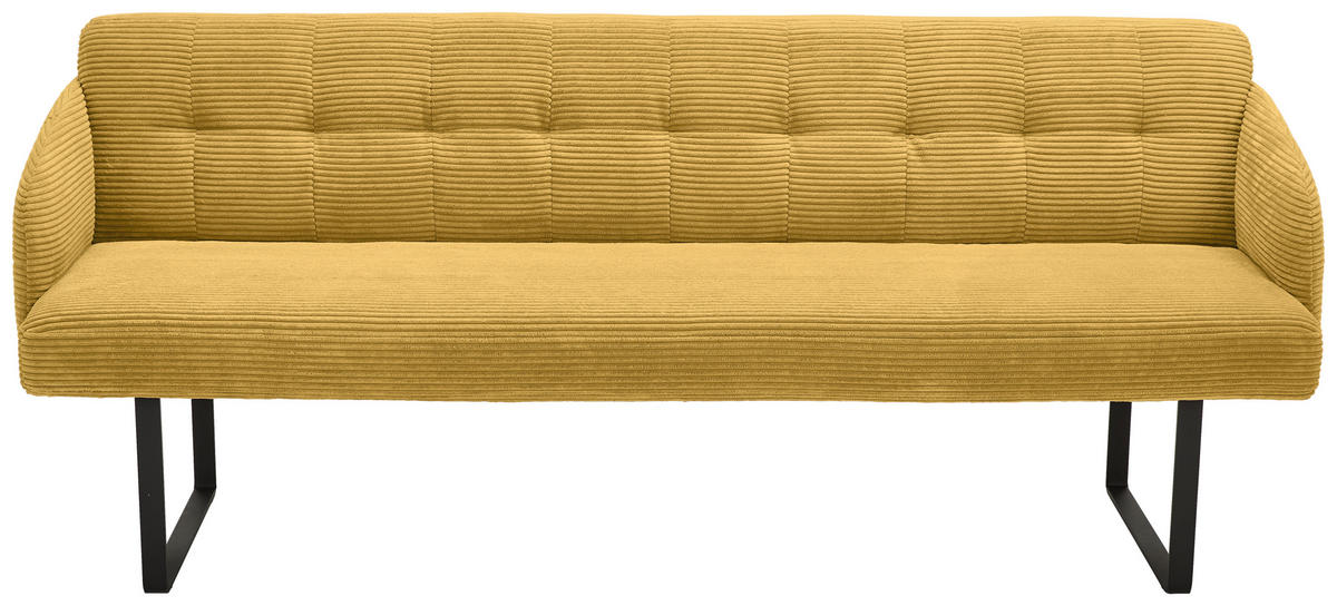 SITZBANK 217/85/69 cm Cord Gelb Metall  - Gelb/Schwarz, Design, Textil/Metall (217/85/69cm) - Musterring