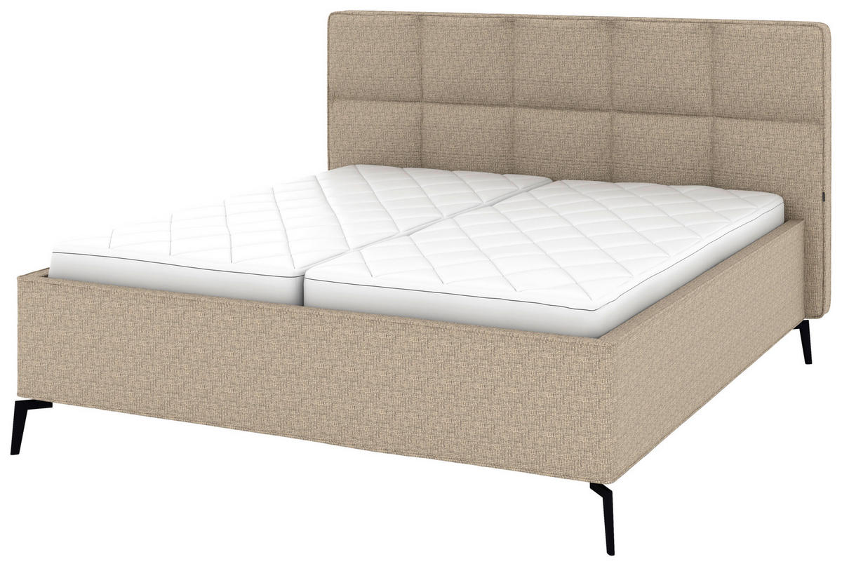 POLSTERBETT Bettkasten, motorische Verstellbarkeit, Fernbedienung, Lattenroste, Matratzen 180/200 cm  in Braun  - Schwarz/Weiß, KONVENTIONELL, Holz/Textil (180/200cm) - Musterring