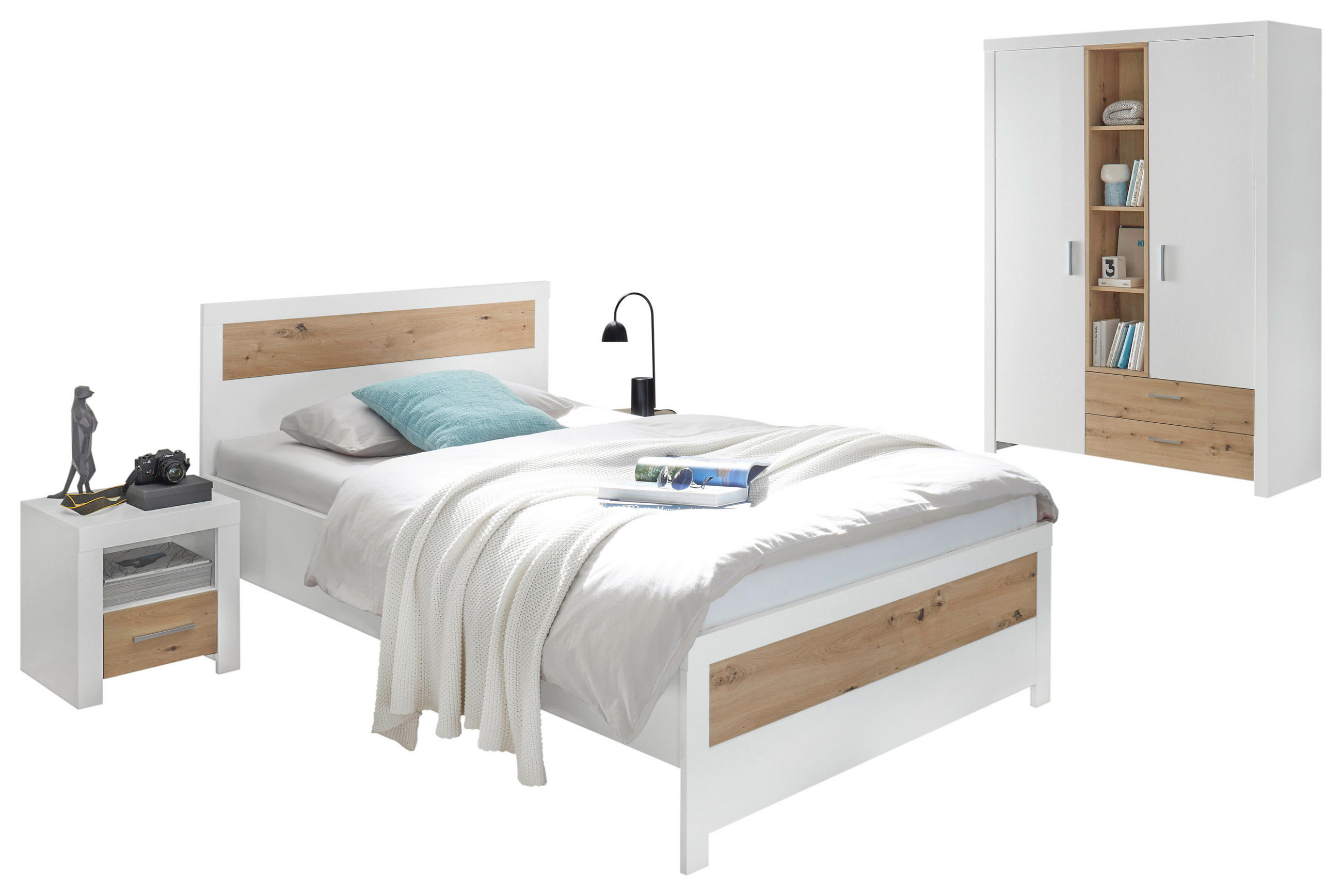 JUGENDZIMMER - Weiß/Eiche Artisan, KONVENTIONELL, Holzwerkstoff (120/200cm) - Xora