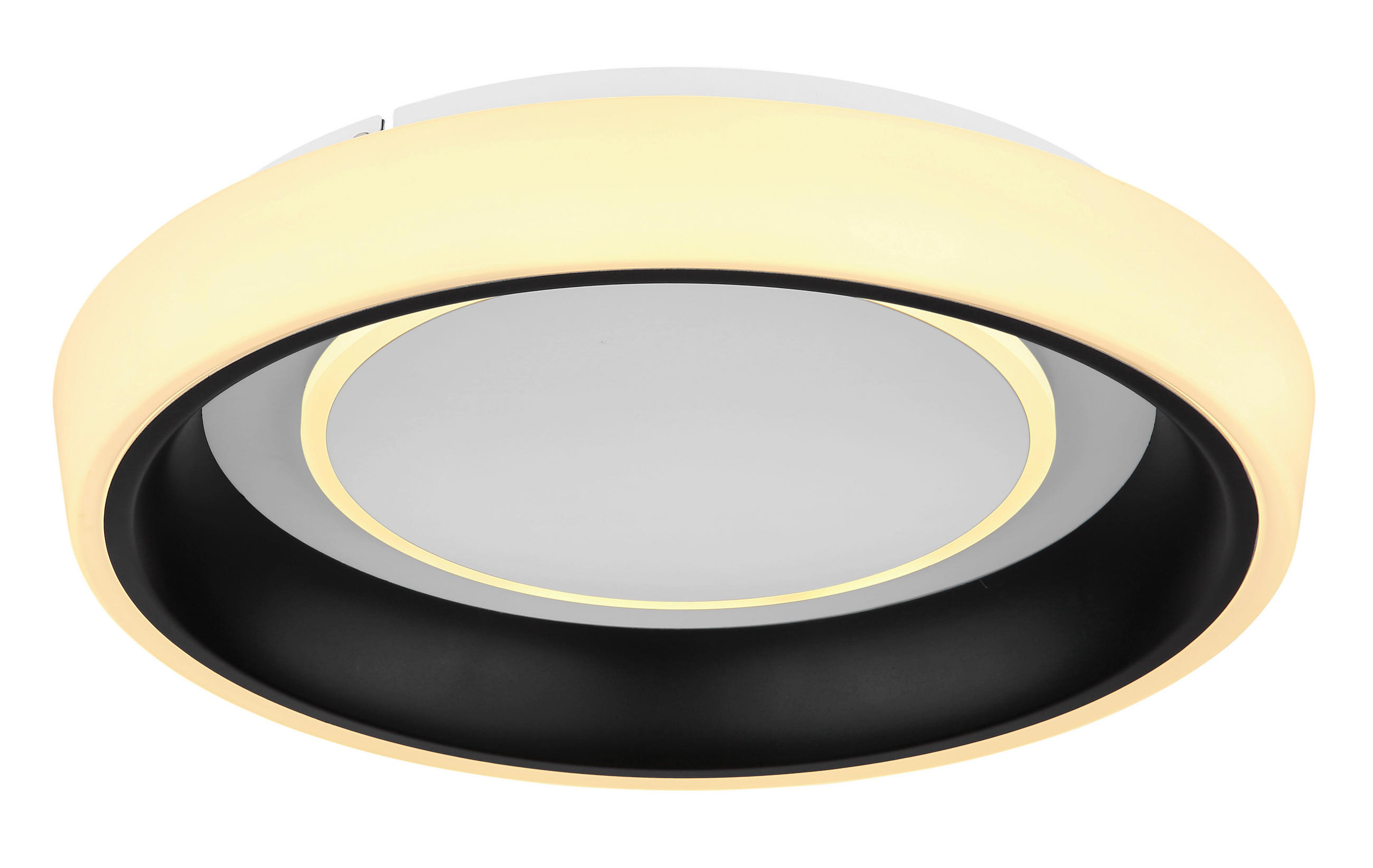 STROPNÍ LED SVÍTIDLO, 50/9,5 cm  - černá/opál, Design, kov/plast (50/9,5cm)