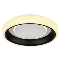 STROPNÍ LED SVÍTIDLO, 50/9,5 cm  - černá/opál, Design, kov/plast (50/9,5cm)
