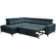 ECKSOFA in Struktur Blau  - Blau/Schwarz, MODERN, Textil/Metall (212/254cm) - Carryhome