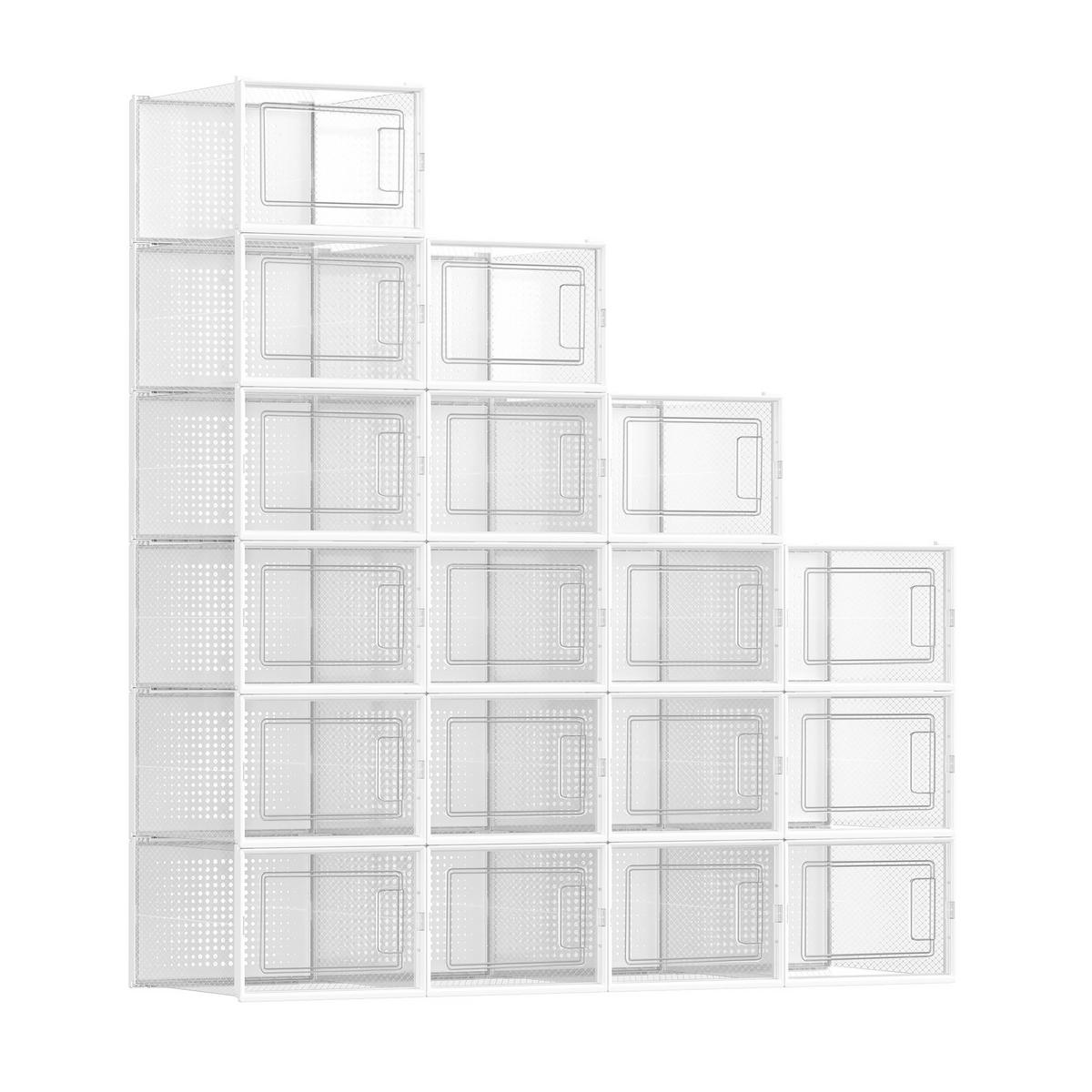 SCHUHBOX - Transparent/Weiß, Trend, Kunststoff (35/19/25,2cm) - Boxxx