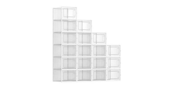 SCHUHBOX - Transparent/Weiß, Trend, Kunststoff (35/19/25,2cm) - Boxxx