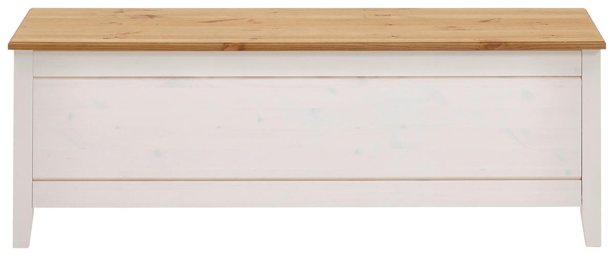 BETTBANK Kiefer Weiß, Laugenfarbig  - Laugenfarbig/Weiß, ROMANTIK / LANDHAUS, Holz (136/47/38cm) - Boxxx