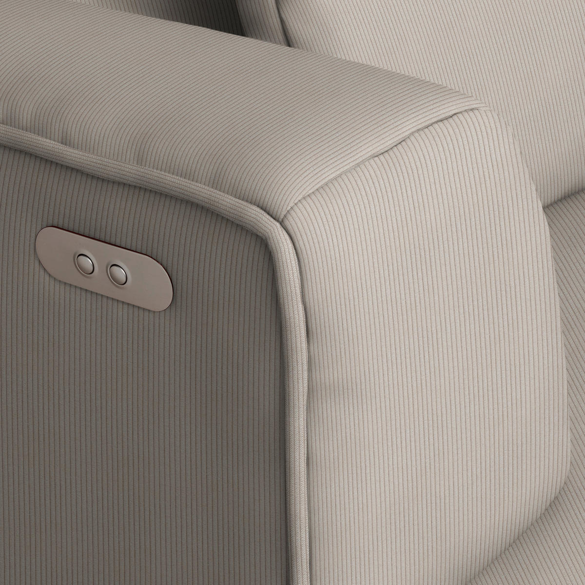 ECKSOFA Feincord Taupe  - Taupe/Schwarz, Design, Kunststoff/Textil (188/288cm) - Welnova