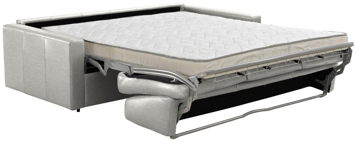 SCHLAFSOFA Grauweiss  - Schwarz/Grauweiss, Konventionell, Leder/Kunststoff (206/81/96cm) - Novel