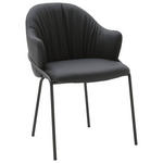 ARMLEHNSTUHL  in Echtleder pigmentiert  - Anthrazit, Design, Leder (55/84/55cm) - Emilio Belluti