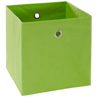 SKLADACÍ BOX, kov, textil, kartón, 32/32/32 cm - zelená/strieborná, Design, kartón/kov (32/32/32cm) - Carryhome