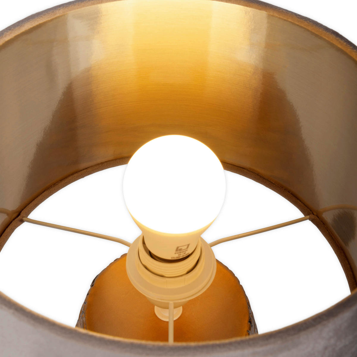 TISCHLEUCHTE 26/39 cm   - Beige/Goldfarben, LIFESTYLE, Keramik/Textil (26/39cm) - Näve