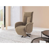 RELAXSESSEL Textil Hellbraun  - Hellbraun/Schwarz, Konventionell, Textil/Metall (75/112/82cm) - Sit & More