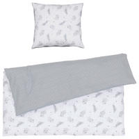 BABYBETTWÄSCHE Kleiner Drache Flachgewebe 80/80 cm  - Weiß/Grau, Basics, Textil (80/80cm) - Patinio